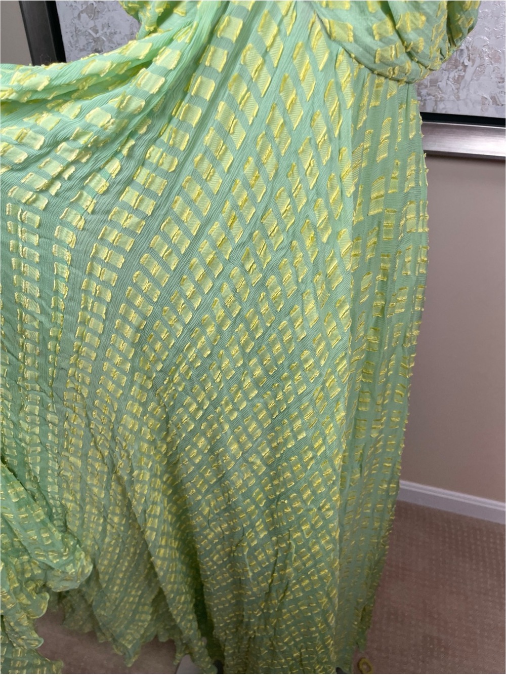 ALEXIS Elea Strapless Printed Pleated Chiffon Knot Maxi Dress Size XL - Picture 6 of 9